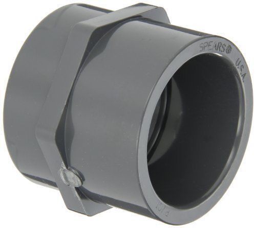 New gf piping systems pvc pipe fitting  adapter  schedule 80  gray  3/4&#034; npt fem for sale