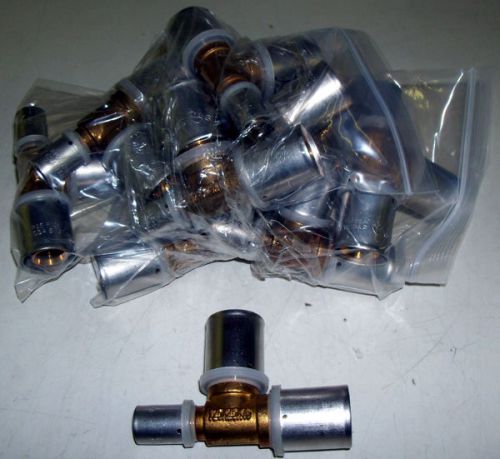 New lot of 10 hydro-pex prf-pt646 brass press fittings 3/4&#034; x 1/2&#034; x 3/4&#034; for sale