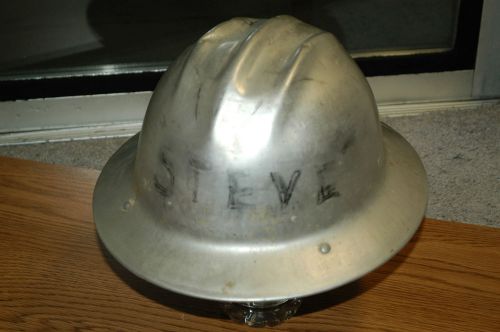 Vintage American Made Bullard Hard Boiled Aluminum Safety Hat w Original Liner