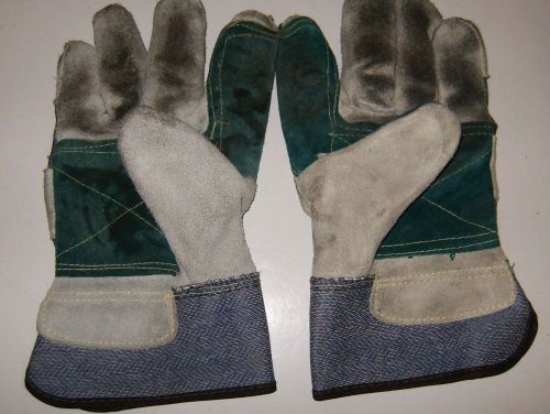 Lot 4 Pr Kevlar Sewn Leather Work Gloves W/Double Stitched Leather Palm