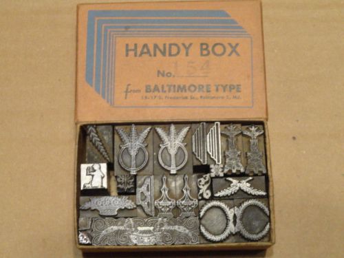 Lot Vintage Letterpress Printing Handi Box Foundry Type  Fancy Ornaments