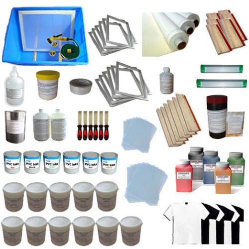 6 colors silk screen printing full materials kit - super value package 006531 for sale
