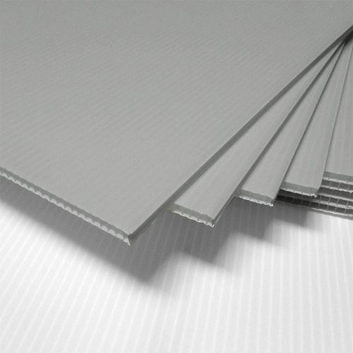 100 pcs Corrugated Plastic 18x24 4mm Silver Blank Sign Sheets Coroplast Intepro