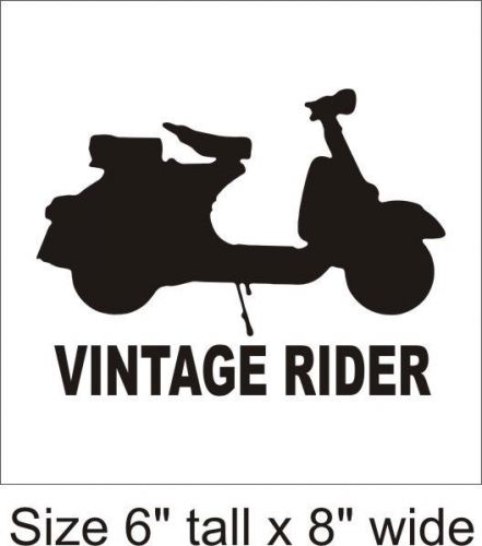 2X Vintage Rider Motor Scooter Funny Car Truck Bumper Vinyl Sticker Decal-1234B