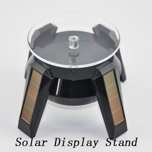 Solar Energy Powered Jewelry Rotating Turntable Display Stand Black New aug