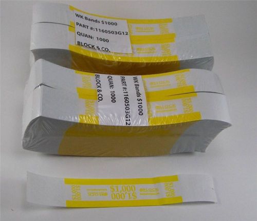 $1000 yellow currency straps (x2000) pressure sensitive adhesive money bands for sale