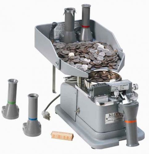 Klopp ce electric coin counter, wrapper &amp; bagger - $1 / 1&#034; token to dime coin for sale