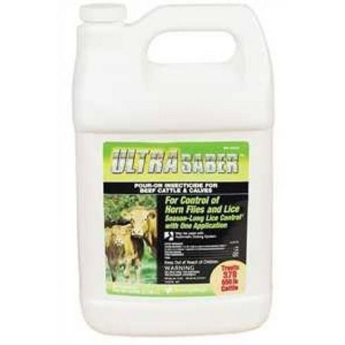 Ultra Saber Insecticide Pour-On Beef Cattle Calves Horn Flies Lice Gallon
