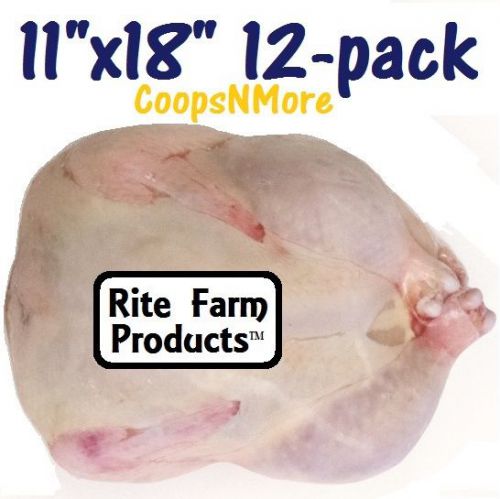12 pk of 11&#034;x18&#034; poultry shrink bags chicken food processing saver heat freezer for sale