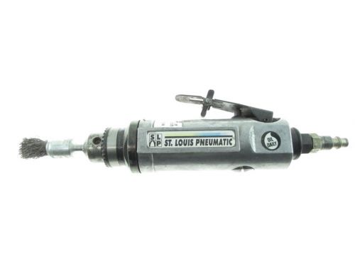 ST. LOUIS PNEUMATIC Silver Tone  In Line Air Drill W/Small Wire Brush Attachment
