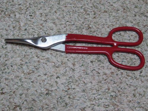 ACE Tin Snips 12 3/4&#034; Forged USA Steel Shears with Red Vinyl Handles