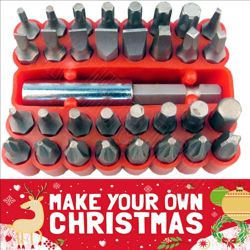33 PIECE SCREWDRIVER MAGNETIC BIT SET AND HOLDER SECURITY TORX STAR HEX TOOL NEW