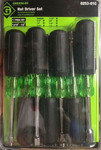 NEW Greenlee 0253-01C Nut Driver Set With 3&#034; Hollow Shaft  7 Piece