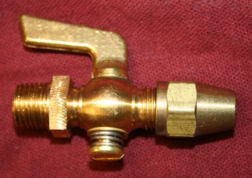5/16 flare to 1/4 npt brass drain pet cock shut off valve fuel gas air ball pipe for sale