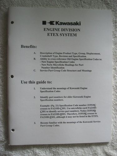 KAWASAKI DEALER ENGINE ETEX SYSTEM MANUAL