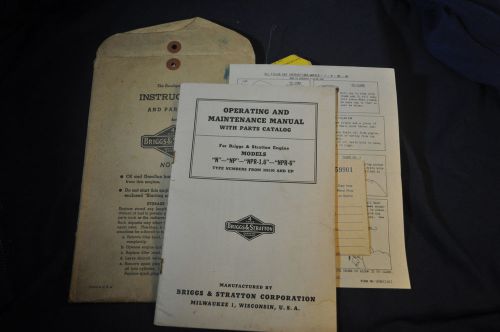 *ORIGINAL* Briggs &amp; Stratton Engine Manual for N, NP, NPR-1.6 and NPR-6