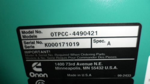 Onan power command transfer switch  otpcc-4490421  300a, 480v for sale