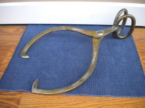 VINTAGE BIG SOLID BRASS ICE TONGS, HEAVY-DUTY ICE TONGS