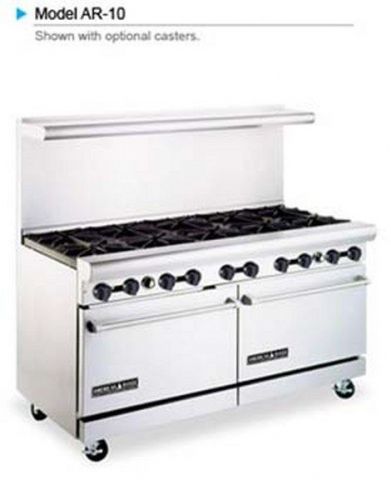 Ar10 10 burner american range 60&#034; restaurant range 2 ovens below for sale
