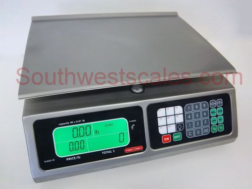 Torrey lpc-40, 40 x .01 lb price computing deli meat digital scale all stainless for sale