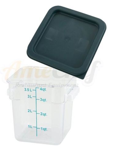 New Set of 6 Polycarbonate Clear Food Storage Square Containers 4 Qt with Lids