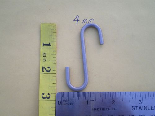 12 HEAVY DUTY STAINLESS STEEL SMALL UTILITY S HOOKS, 2-3/4&#034; X 4MM. 120 LBS. TEST