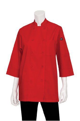 Chef Works JLCL-RED-2XL Basic 3/4 Sleeve Chef Coat
