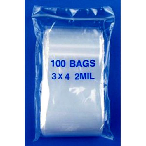 1000 ZipLock Bags 3&#034; x 4&#034; Small Reclosable Clear Poly Plastic 2MIL Jewelry Bag