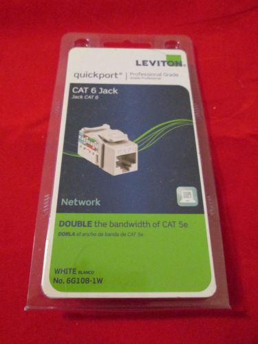 NEW Leviton Cat6 Cat 6 Jack Quickport White 6G108-1W Professional 
