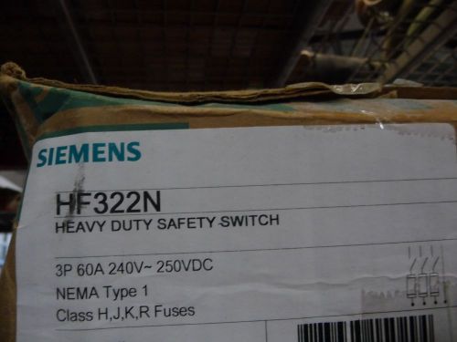 Siemens HF222N 60amp 2pole 240v indoor fusible disconnect