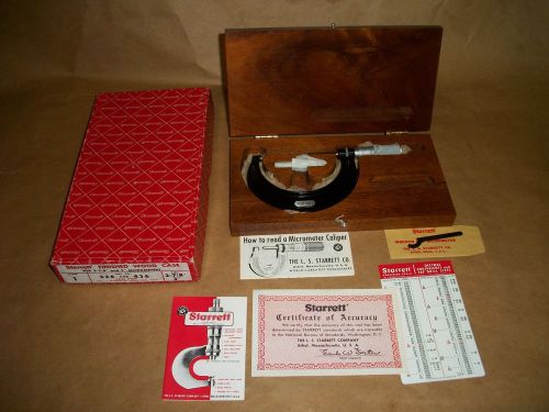 Starrett Micrometer No 436 2-3&#034; with finished wood case