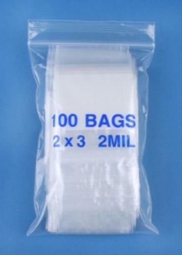 NEW 2&#034; x 3&#034;, 2 Mil Clear White Block Zip Lock Bags, Case of 1000