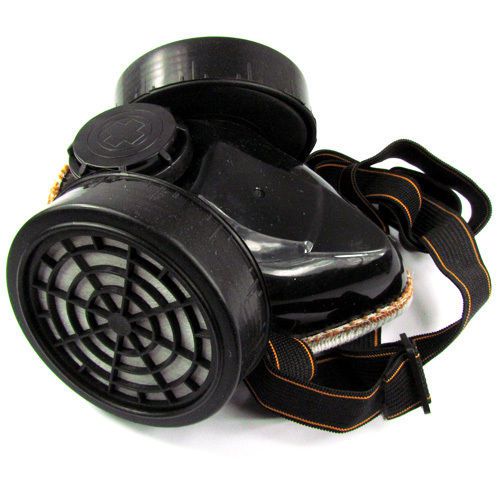 Black Dual Cartridge Chemical Respirator Anti Dust Mask Paint Protective Kit