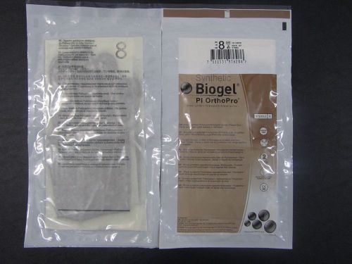 91ea 47680 Biogel PI OrthoPro Size 8 Molnlycke Healthcare Brown synthetic