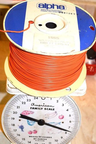 Alpha 1555 pvc hookup wire 18 awg stranded ~95% of 1000 ft spool new orange for sale