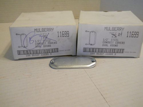 lot of 41 Mulberry 1/2&#034; Steel Conduit Covers Oval Round #11699 New
