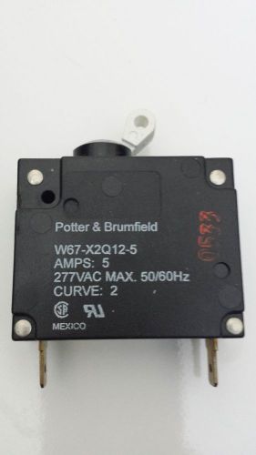 Potter&amp;Brumfield W67-X2Q12-5 Circuit Breaker,Hyd-Mag,1P,277V,5A