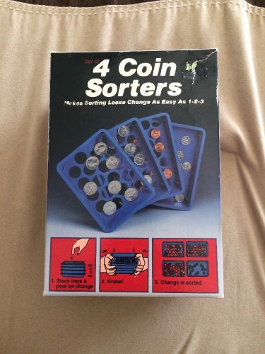 Coin Sorter Trays Fast Easy Sorting Coins Set Of 4