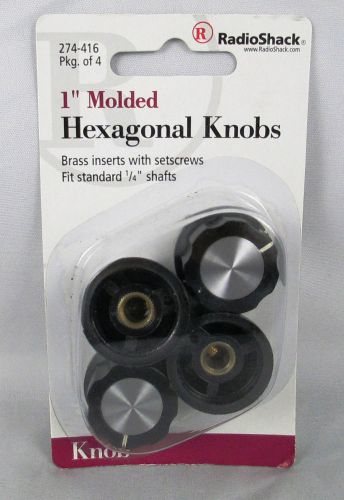RadioShack 1&#034; Hexagonal Control Knob with Aluminum Insert - 4 Pack