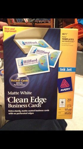 Avery 8871 Matte White Clean Edge Business Cards - Ink Jet 200 cards 2&#034; x 3.5&#034;