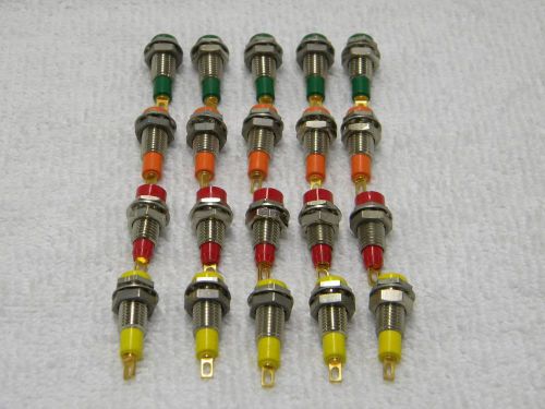 Lot of 20, Tip Jack Test Point 10 Amp Solder Tab Terminal, Gold Plated Brass NEW