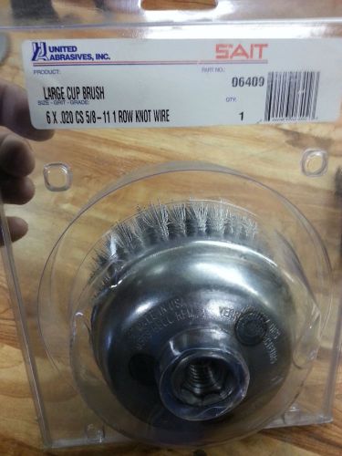 SAIT 06409 6 Inchx.020x1 3/4 Inch Single Row Grinder Large Knot Wire Cup Brush