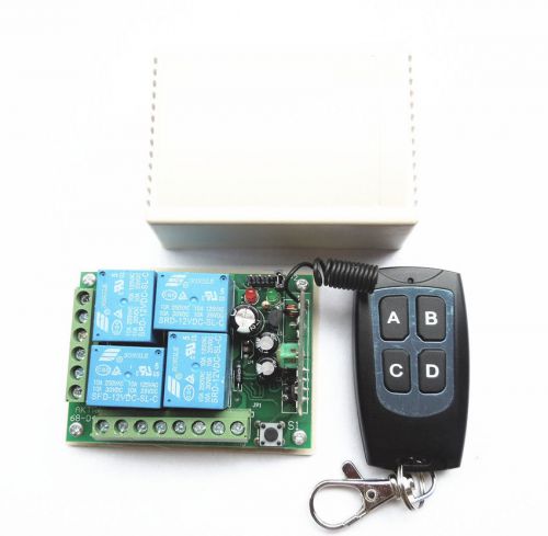 12V 4CH Channel 433Mhz Wireless Remote Control Switch With 1 Transimitter