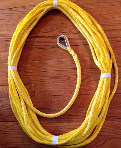 Winch rope 70 ft long  - 3/8&#034; sk-75 dyneema with stainless thimble. for sale