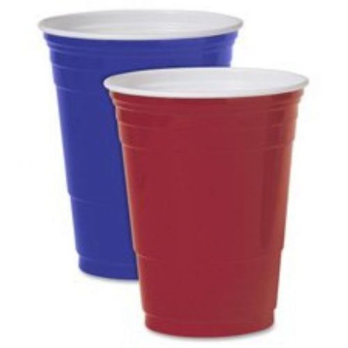 Party Cup  Plastic Construction  For Cold Drinks  16 Oz Capacity  Red  50/Bag SL