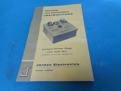 Nice Old  Jordan Electronics Model 750-5 Dosimeter Charger Operation Manual