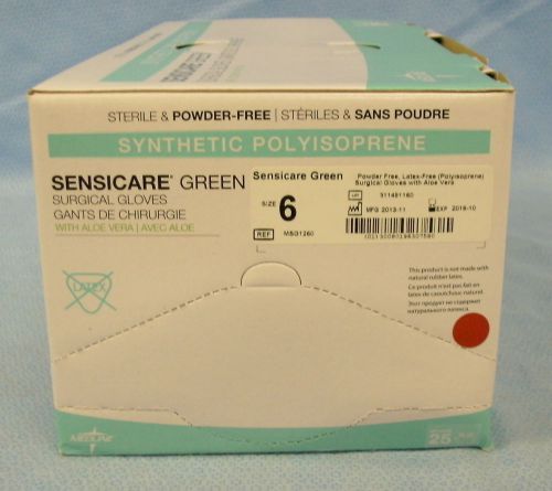 1 Box/25pr  Medline Sensicare Green Surgical Gloves #MSG1260