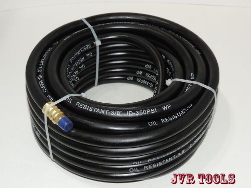 1/4&#034;NPT Fitting  3/8’’ X 50’ Air Compressor 50 FT Black Rubber Air Hose 300 PSI