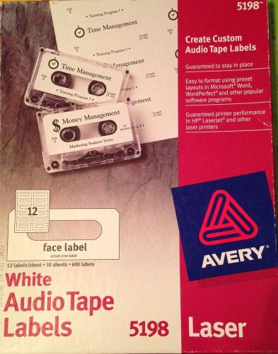 Avery Laser Audio Tape Labels 5198 (21 sheets each w/12 labels total 252 labels)