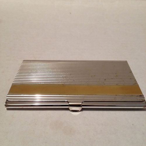 BEAUTIFUL UNISEX SILVERPLATE BUSINESS CARD HOLDER - ENGRAVABLE - NEW IN BOX